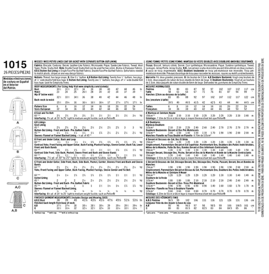 Simplicity 1015U5 snitmønster