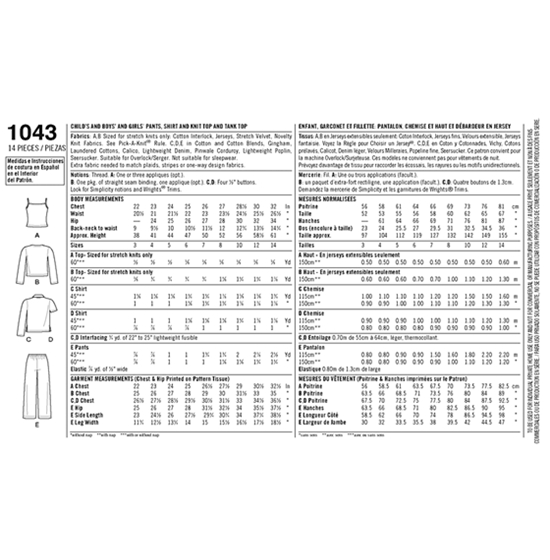 Simplicity 1043HH snitmønster