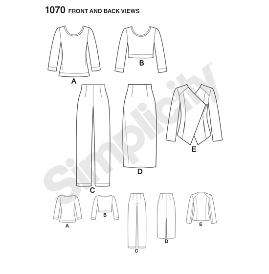 Simplicity 1070P5 snitmønster