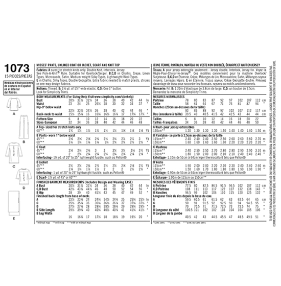 Simplicity 1073H5 snitmønster
