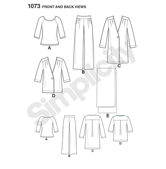 Simplicity 1073H5 snitmønster
