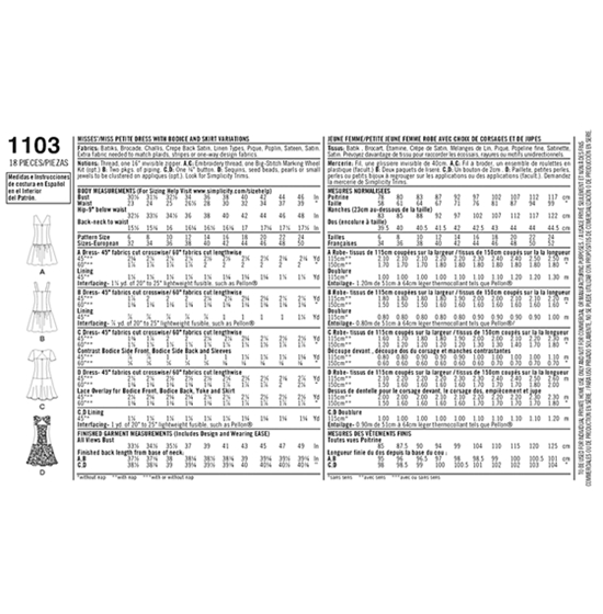 Simplicity 1103H5 snitmønster