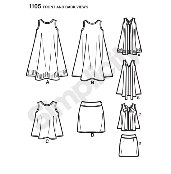 Simplicity 1105h5 snitmønster