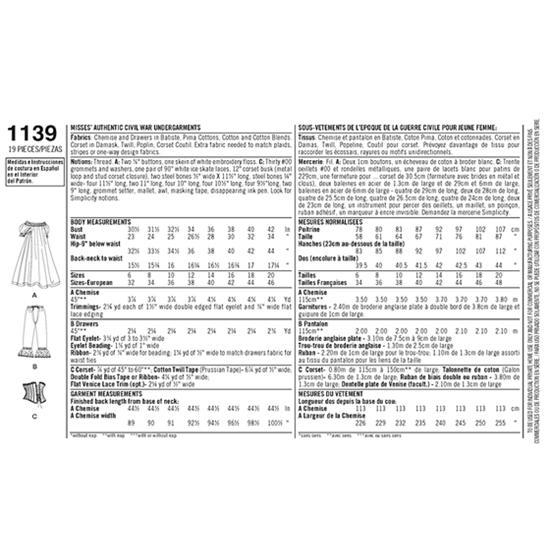 Simplicity 1139RR snitmønster