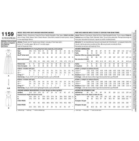 Simplicity 1159H5 snitmønster