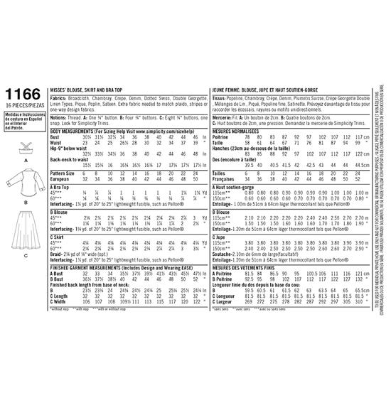 Simplicity 1166U5 snitmønster