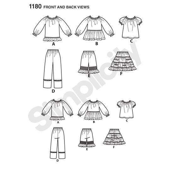 Simplicity 1180K5 snitmønster