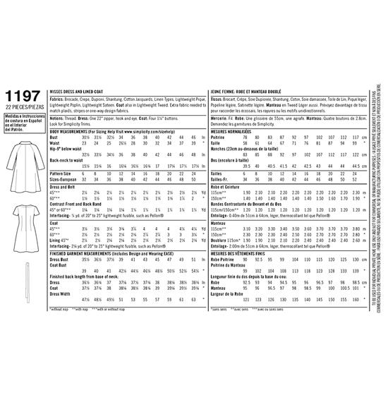 Simplicity 1197U5 snitmønster