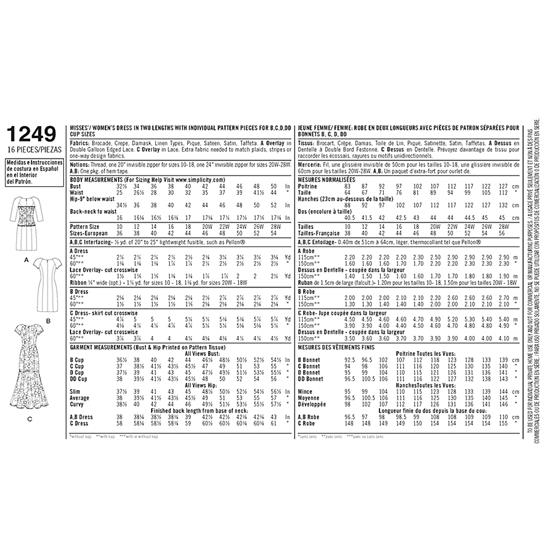 Simplicity 1249BB snitmønster