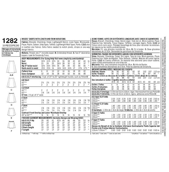 Simplicity 1282R5 snitmønster