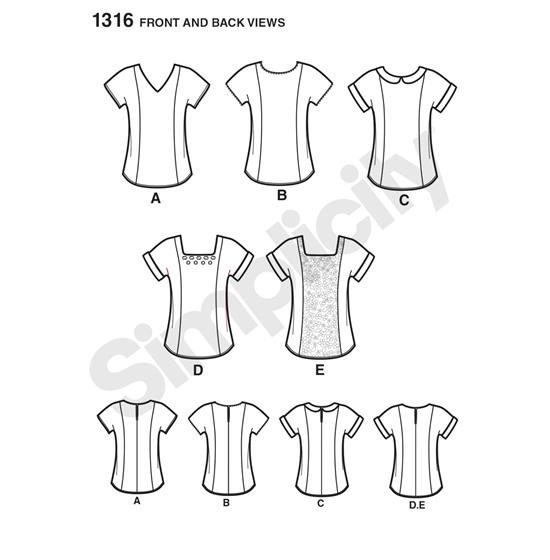 Simplicity 1316R5 snitmønster
