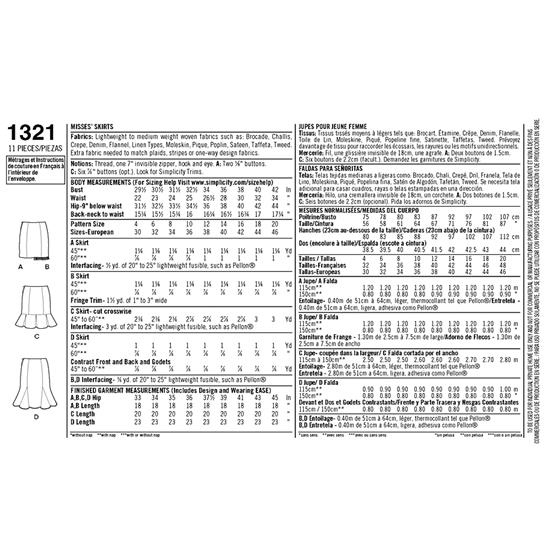 Simplicity 1321D5 snitmønster