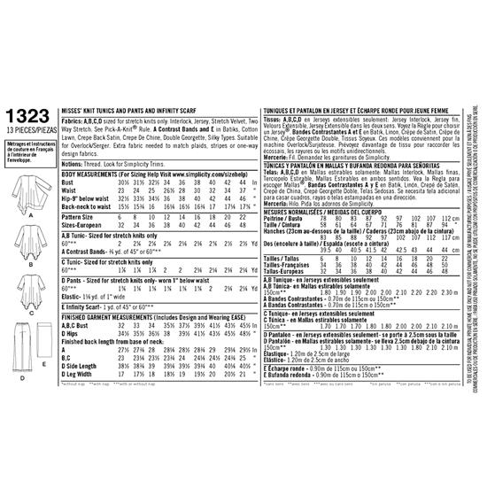 Simplicity 1323R5 snitmønster