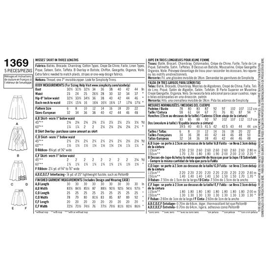 Simplicity 1369R5 snitmønster