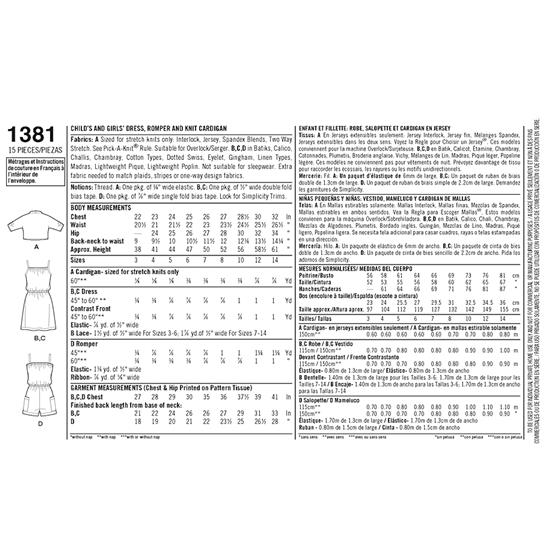 Simplicity 1381K5 snitmønster
