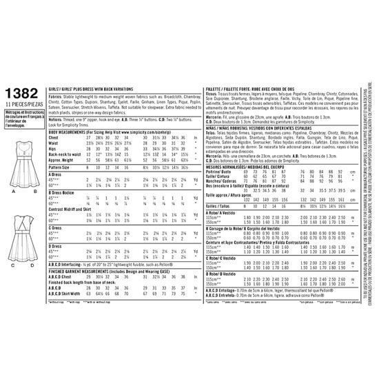 Simplicity 1382BB snitmønster
