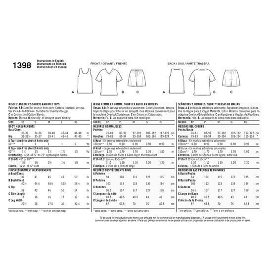 Simplicity 1398A snitmønster