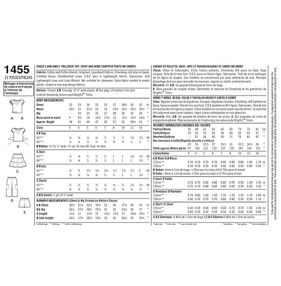 Simplicity 1455K5 snitmønster