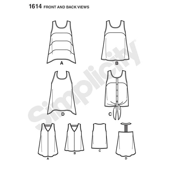 Simplicity 1614P5 snitmønster