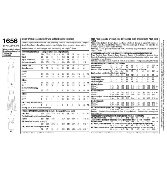 Simplicity 1656P5 snitmønster