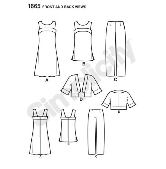 Simplicity 1665H5 snitmønster