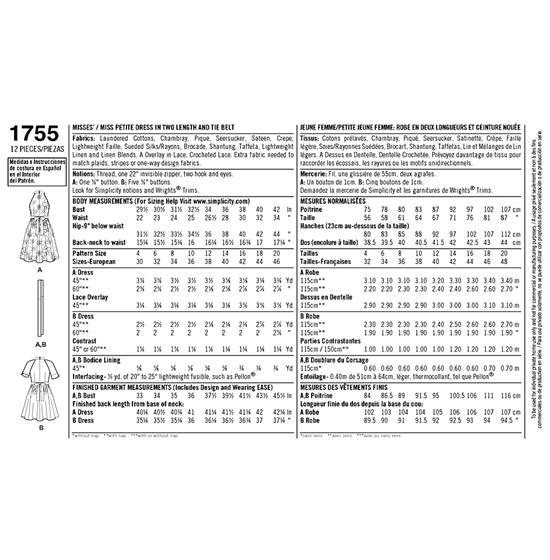 Simplicity 1755D5 snitmønster