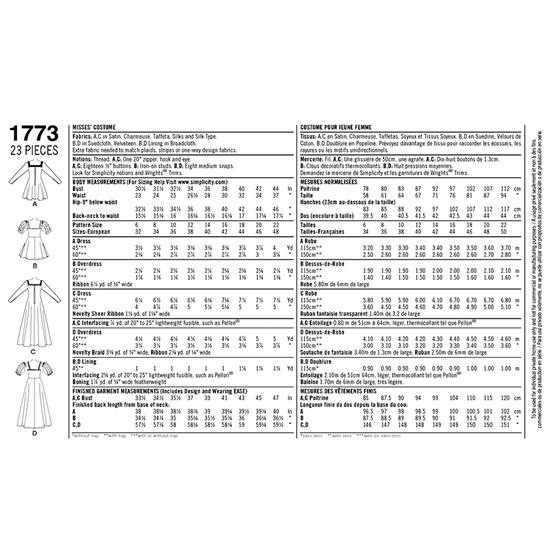 Simplicity 1773H5 snitmønster