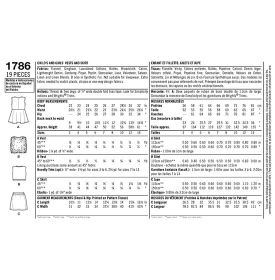 Simplicity 1786K5 snitmønster