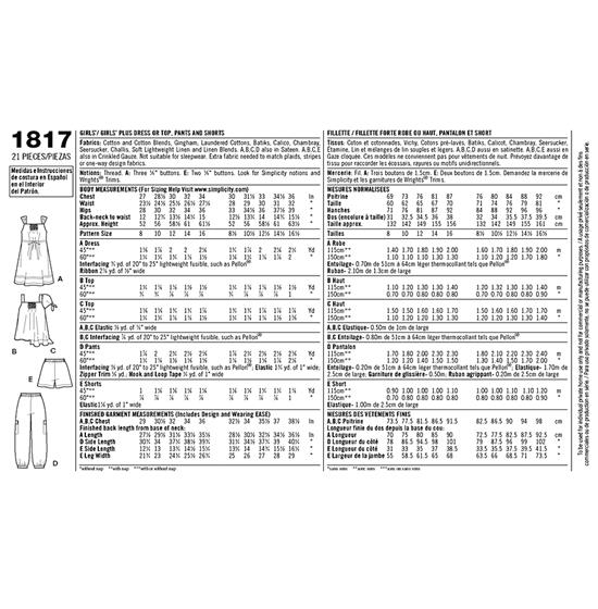 Simplicity 1817AA snitmønster