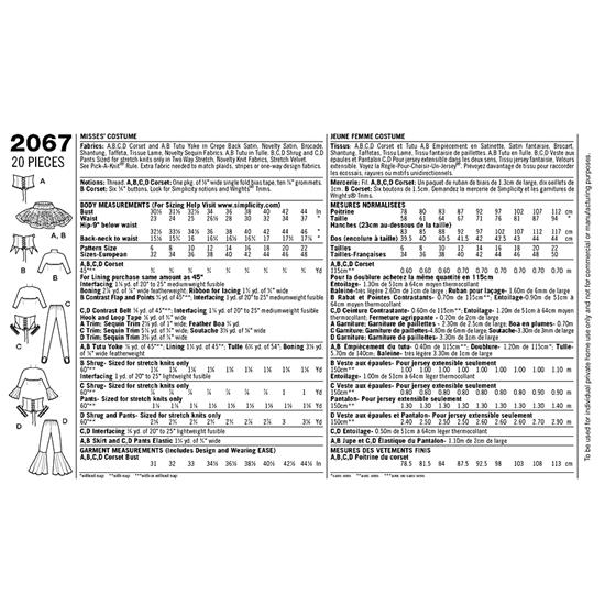 Simplicity 2067R5 snitmønster