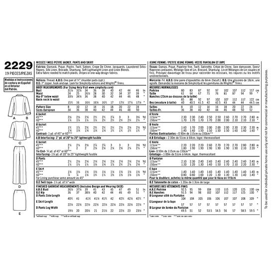 Simplicity 2229K5 snitmønster