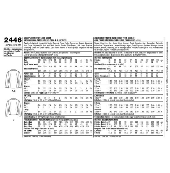 Simplicity 2446H5 snitmønster