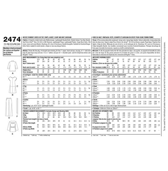 Simplicity 2474BB snitmønster