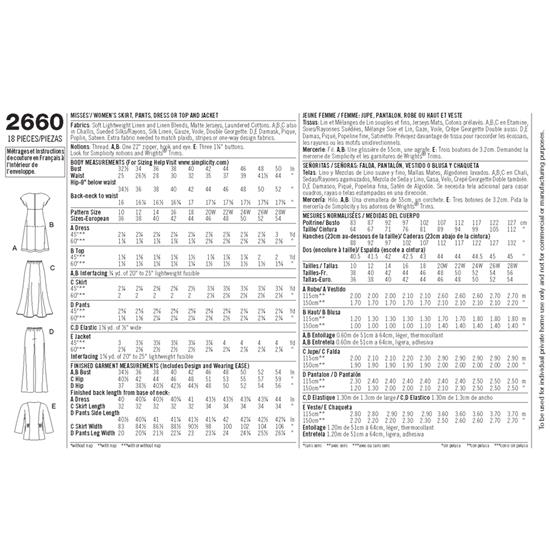 Simplicity 2660AA snitmønster