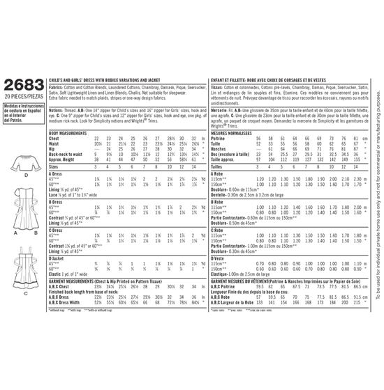 Simplicity 2683K5 snitmønster