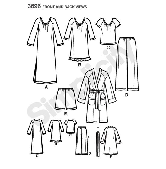 Simplicity 3696BB snitmønster