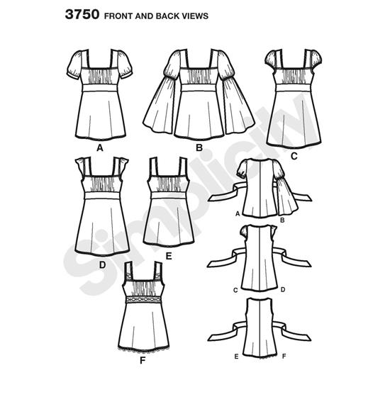 Simplicity 3750K5 snitmønster