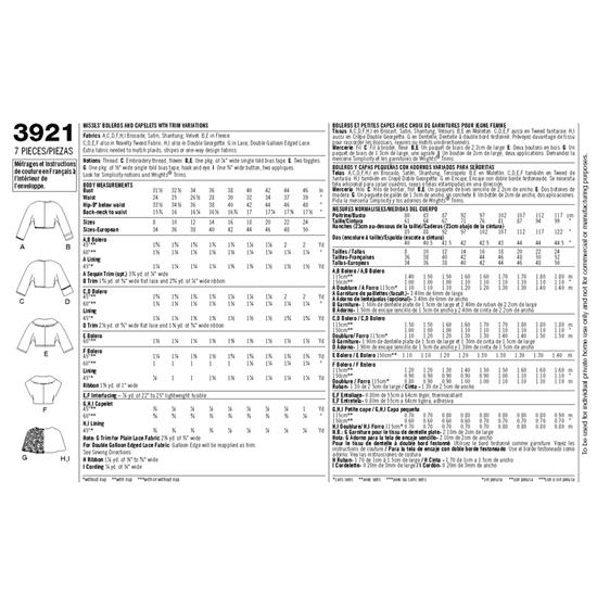 Simplicity 3921K5 snitmønster