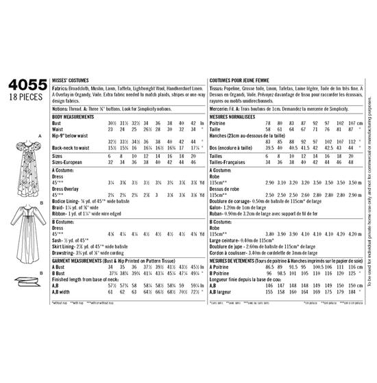 Simplicity 4055HH snitmønster