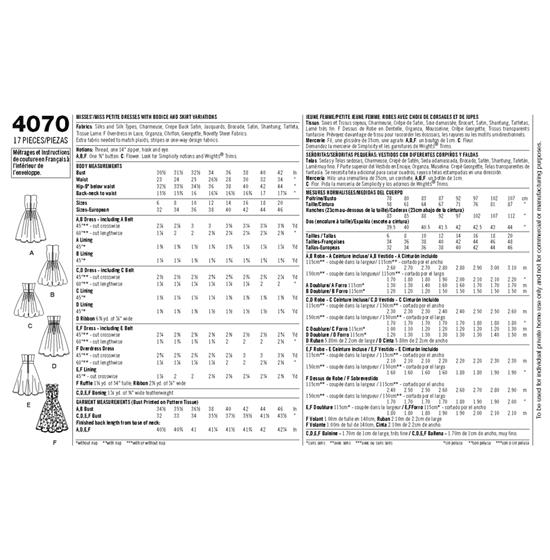 Simplicity 4070H5 snitmønster