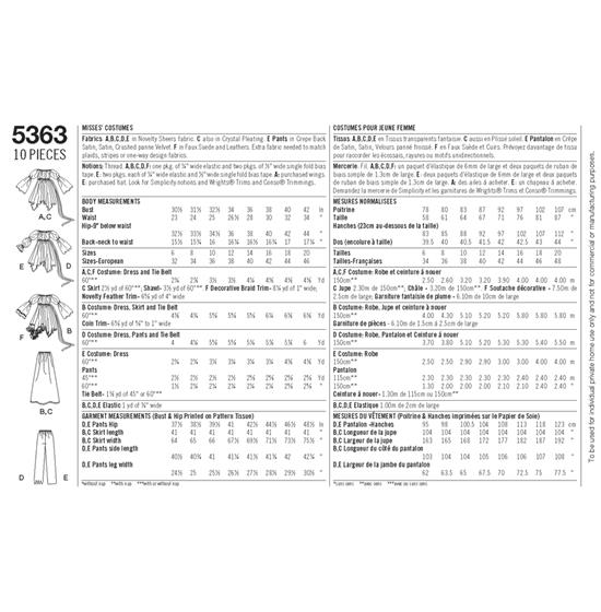 Simplicity 5363HH snitmønster