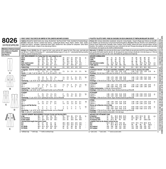 Simplicity 8026BB snitmønster