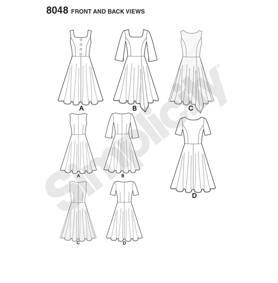 Simplicity 8048D5 snitmønster