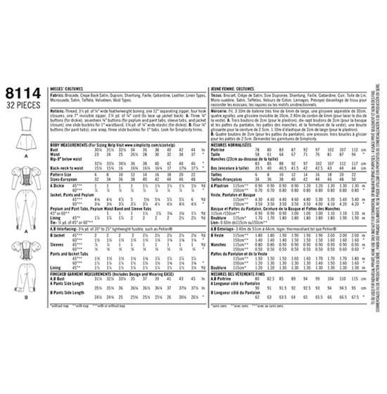 Simplicity 8114H5 snitmønster