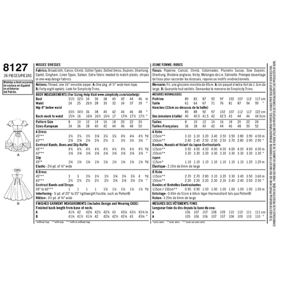 Simplicity 8127U5 snitmønster