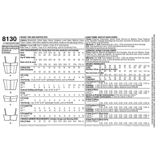 Simplicity 8130R5 snitmønster