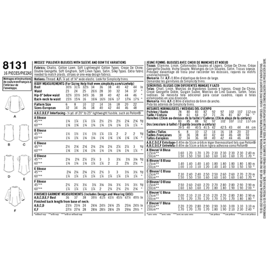 Simplicity 8131R5 snitmønster