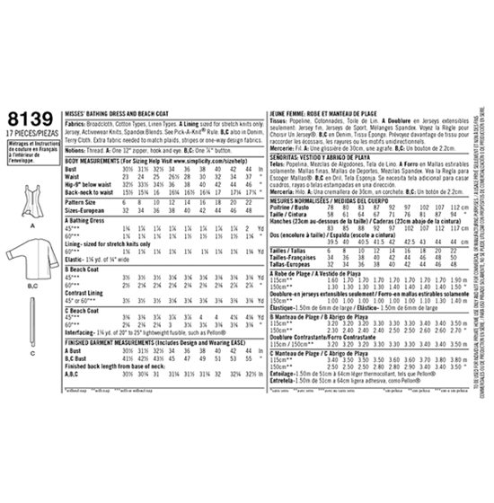 Simplicity 8139R5 snitmønster