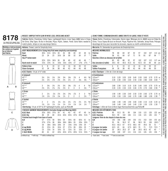 Simplicity 8178R5 snitmønster