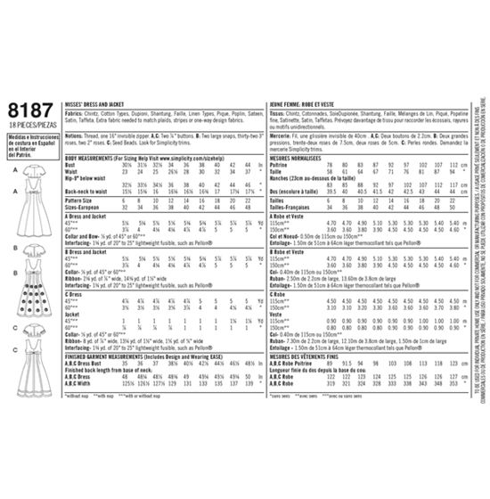 Simplicity 8187H5 snitmønster